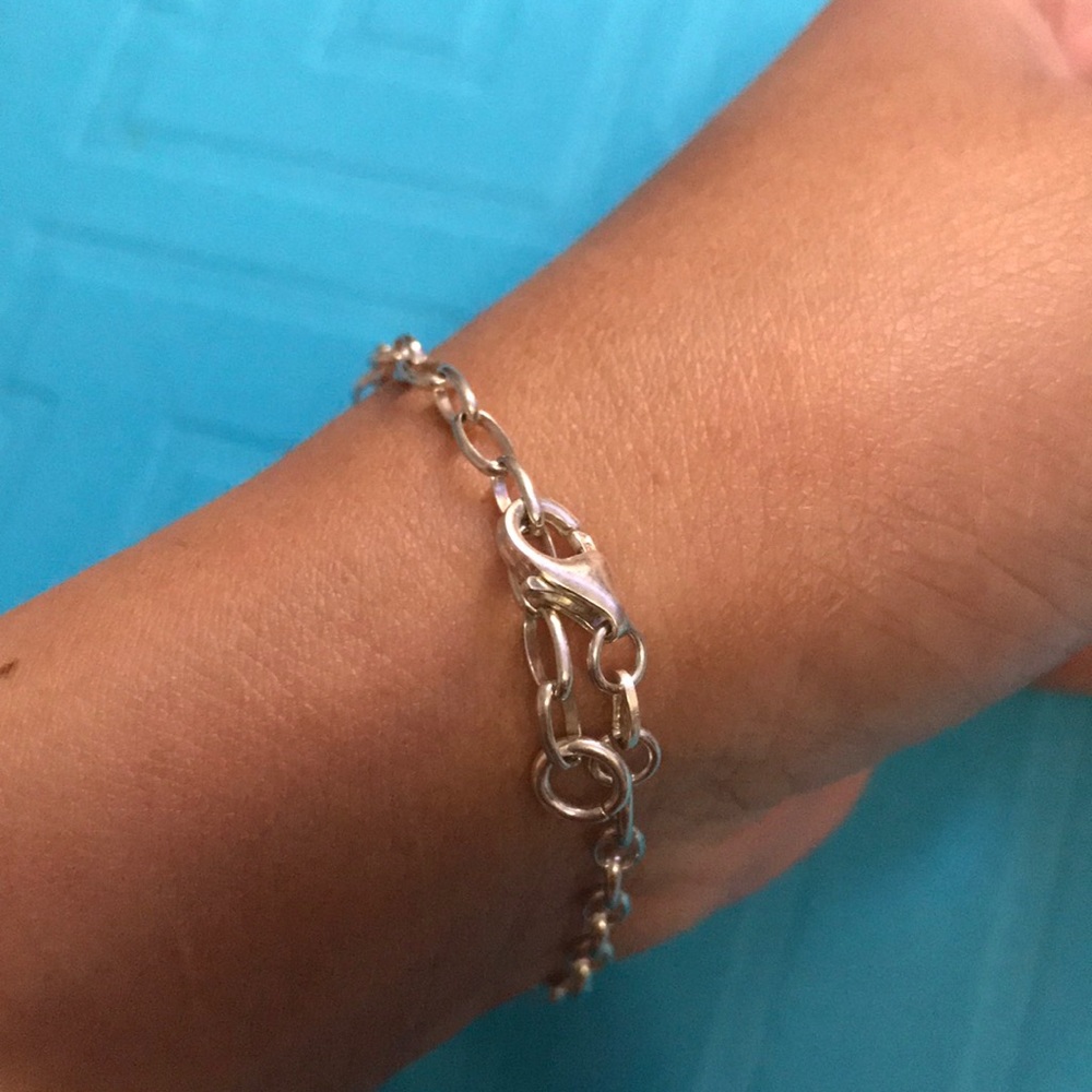 🎀925 stamped sterling bracelet w/ crown charm 👑 - Picture 6 of 7